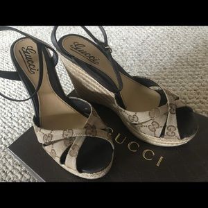 Gucci Signature Espadrille Heels with Box